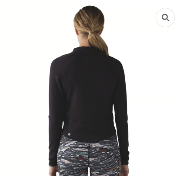 Lululemon Hill and Valley Mock Neck Crop Long Sleeve Women's Sz 8 Black - Picture 13 of 14
